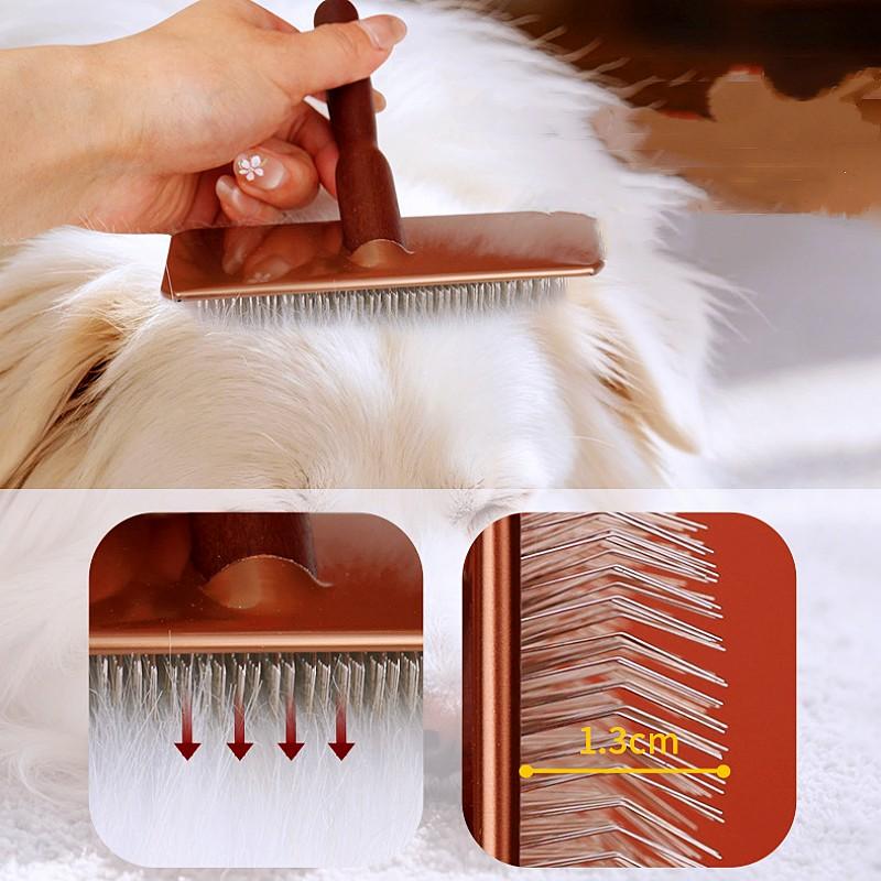 Dog Comb Solid Wood Pet Hair Comb Large Combs for Dogs Hair Knot Cleaning Face Cat Brush Comfortable Wooden Handle Dog Brush