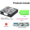 DIY Rhinestones PU Diamond Painting Notecard Box with 160 Sheets Paper Gem Art Sticky Note Holder for Desktop Decoration