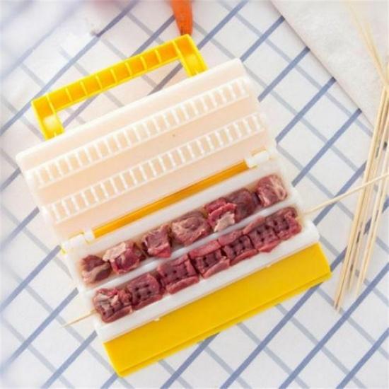 New Barbecue Skewer Machine BBQ Kebab Maker Meat String Device Brochettes Tools