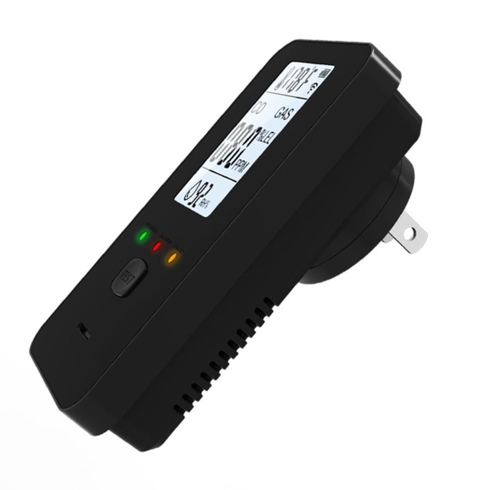 Compact Device Methane Detector 4-in-1 Design Gas Leak Alarm Temperature Monitor  Indoor Spaces