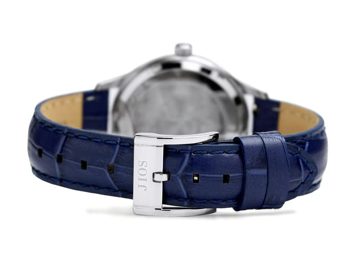 JIOS Automatic Made In Genuine Leather Sapphire Crystal with Blue Crocodile Embossed Men's Watch, Japan, Strap, (Blue Strap)