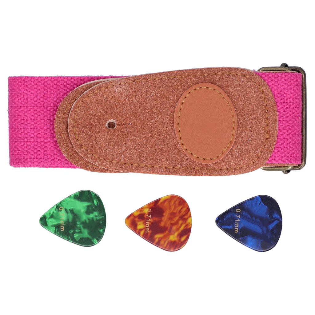 Guitar Strap Neck Belt Celluloid Picks with Install Parts Stringed Instrument AccessoriesPink