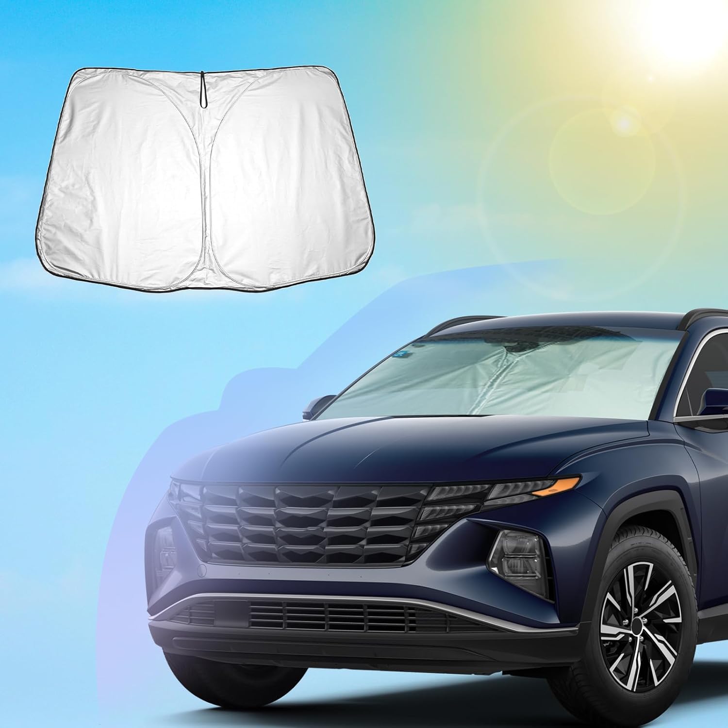 SXCY for -2026 Hyundai Tucson/Santa Cruz Windshield Sunshade for 2025 2026 Hyundai Tucson/Santa Cruz Accessories 2025 2026 Santa Cruz Sunshade 22-26 Tucson/Santa Cruz