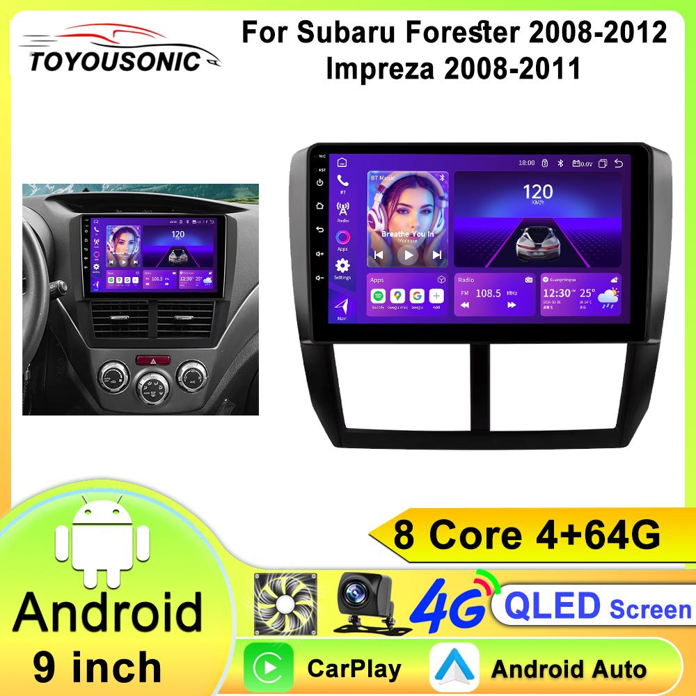 For Subaru Forester 3 SH Impreza WRX STI 2008 2009 2010 2011 2012 Android Auto Car Radio Carplay Multimedia Player GPS Stereo FM