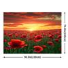 2D Red Poppy Field Backdrop for Wedding and Festival Events