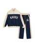 Zip-Up Color Block Letter Print Fleece Hoodie Sweatpants Set for Men Women