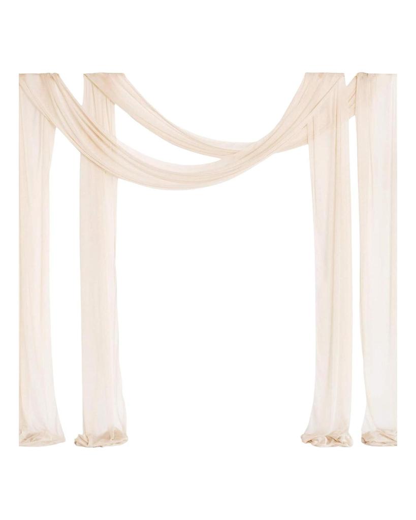 Łuk ślubny, szyfonowa zasłona, bieżnik na stół, ozdobna lekka tkanina, zasłona