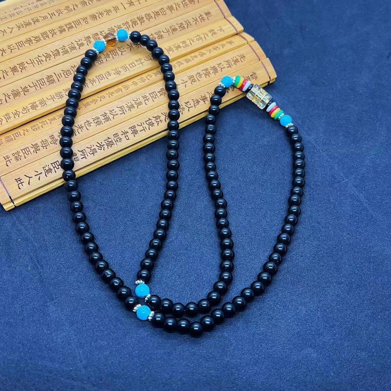 108 Bead Multi-Turn Buddhist Mantra Bracelet for Men and Women - Imitation White Jade Rosary