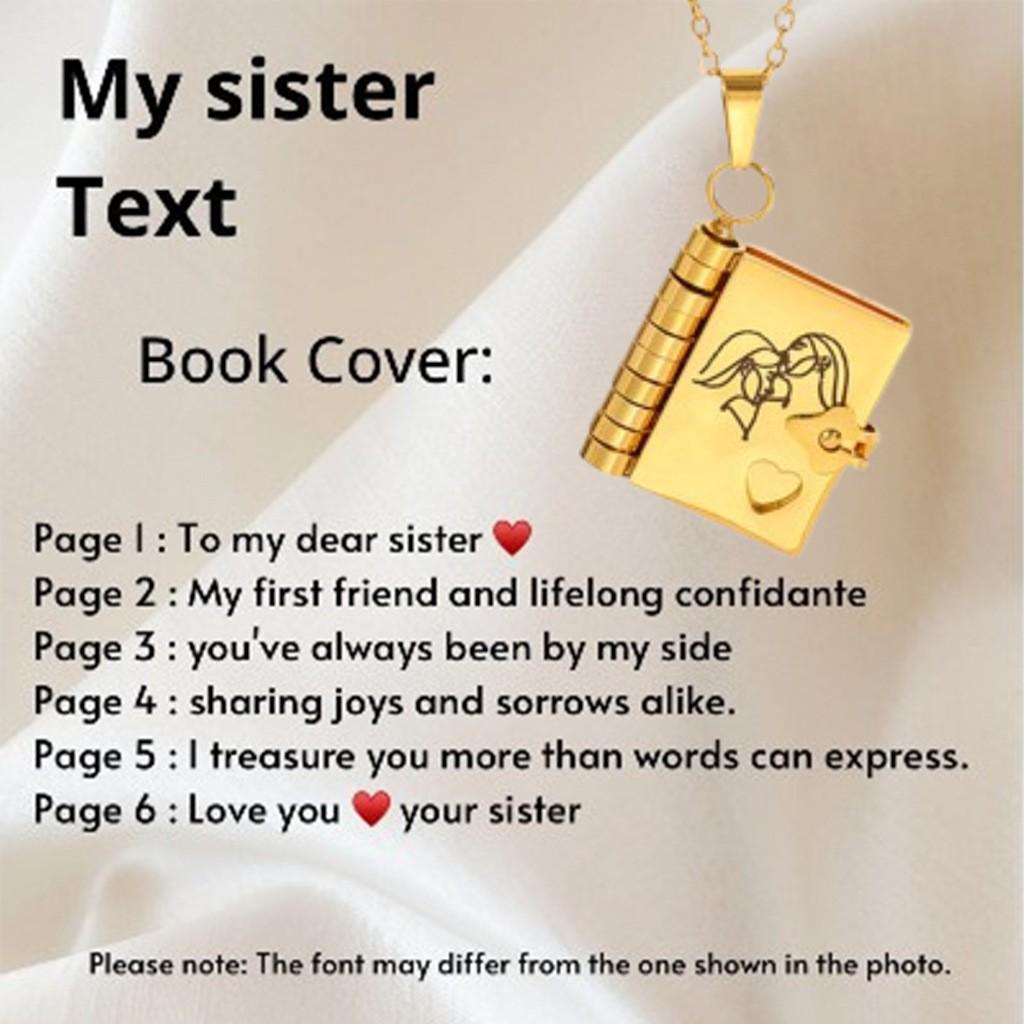 Engraved Titanium Steel Necklace - Fade-Resistant, Emotional Book Pendant, Women's Clavicle Chain Jewelry 