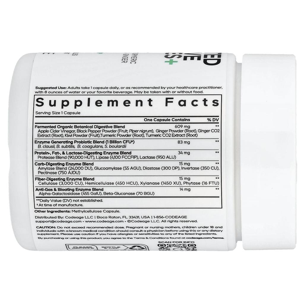 Fermented Digestive Enzymes+, 90 Veggie Capsules