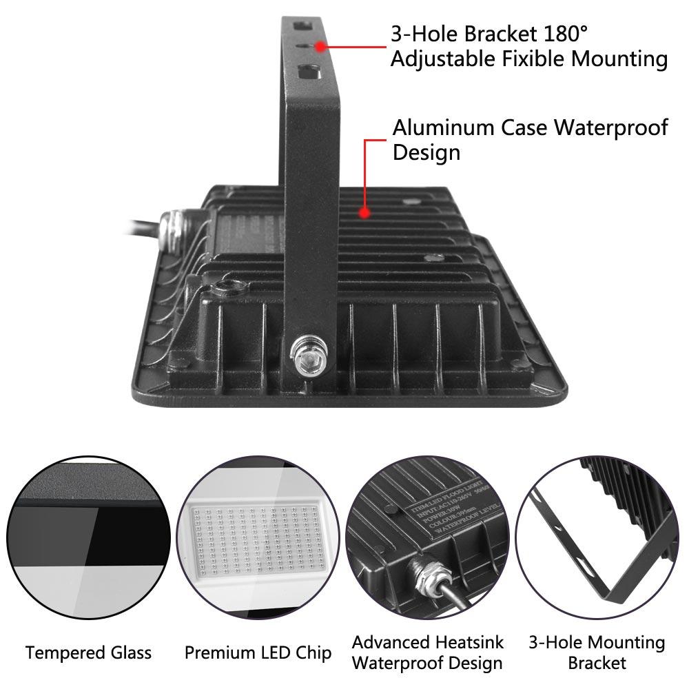 UV Led Flood Light 30W 100W 150W Outdoor Floodlight 395nm Ultraviolet Fluorescent Stage Lamp Stage Blacklight For Disco Party