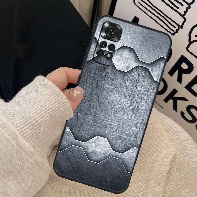 Stahl Eisen Metall Muster Handyhülle Für Xiaomi Redmi Note 12 Pro 8 9 10 11 Pro Note 12S 11S 10S 9S 9C 10C 12C Abdeckung