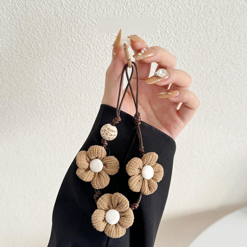 Fashionable And Creative Denim Flower Phone Lanyard, Wrist Short Rope, Water Bottle Backpack Universal Decorative Pendant