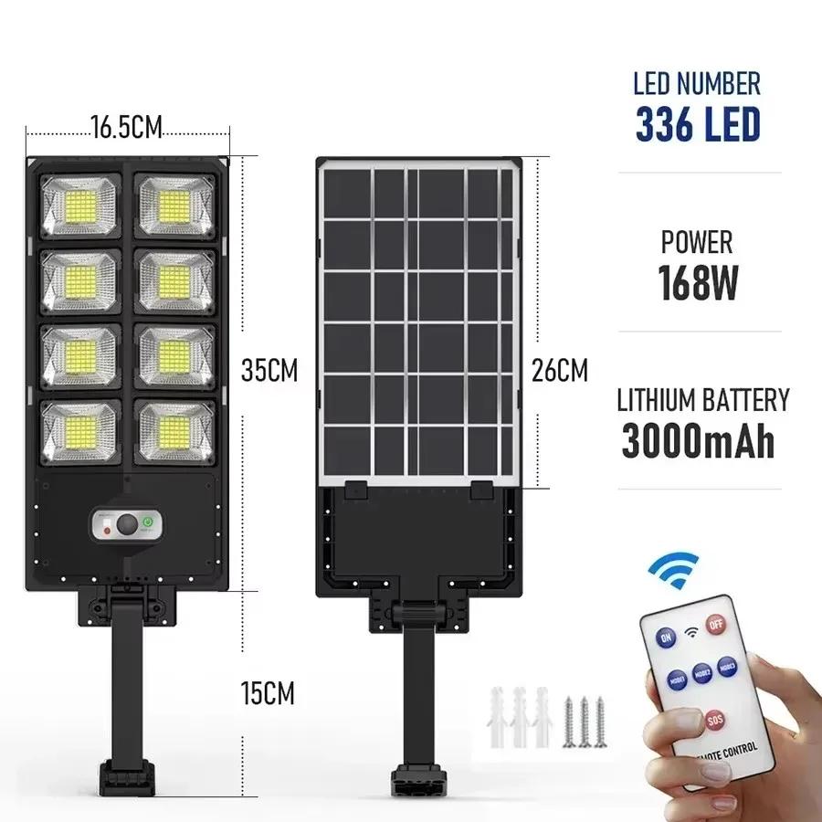 High Power Solar Lights Led Lights Outdoor Most Powerful Outdor Solar Lamp 3 Mode Remote Control Waterproof Garden Street Lamps