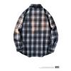 Men S Hong Kong Style Plaid Long Sleeve Casual Shirt Plus Size