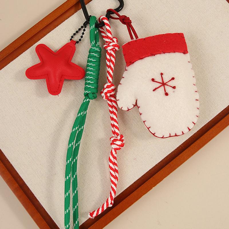 1Pc Christmas Wreath Party Braided Ornaments Mobile Phones Key Accessories Friends Gifts Keyholders Xmas Bag Pendant