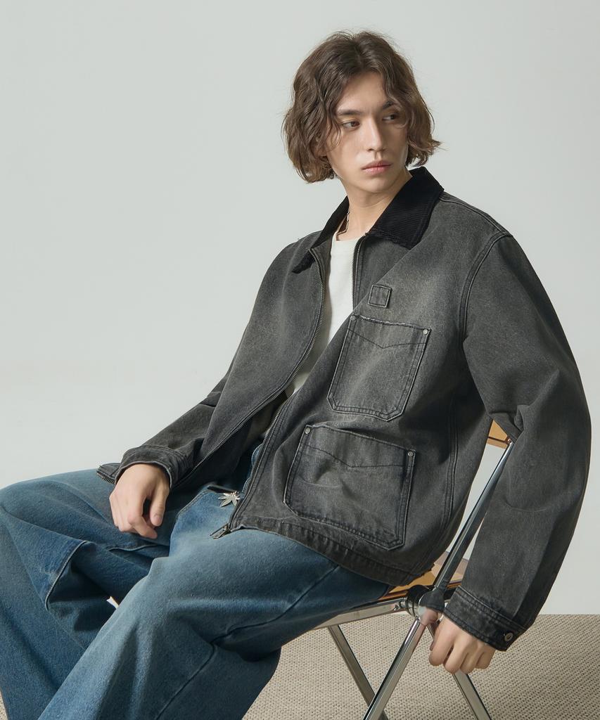 Dimitri Black 2Way Og Essential Fade Wash Michigan Denim Jacket_Vintage Black