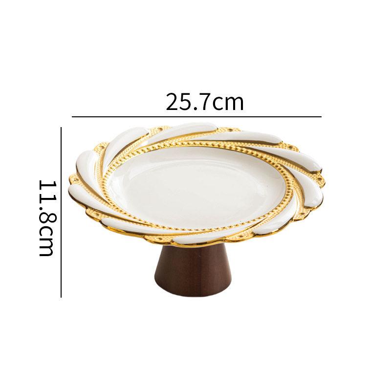 Ceramics High Footed Dessert Plate Cake Stand Display Stand Fruit Plate Pastry Plates Sushi Plates Dim Sum Dish Fruit Bowl Tray