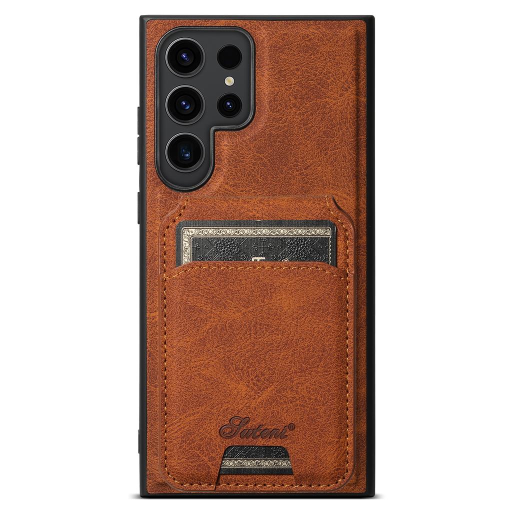 SUTENI H16 For Samsung Galaxy S24 Ultra Kickstand Phone Case Detachable Magnetic Card Holder