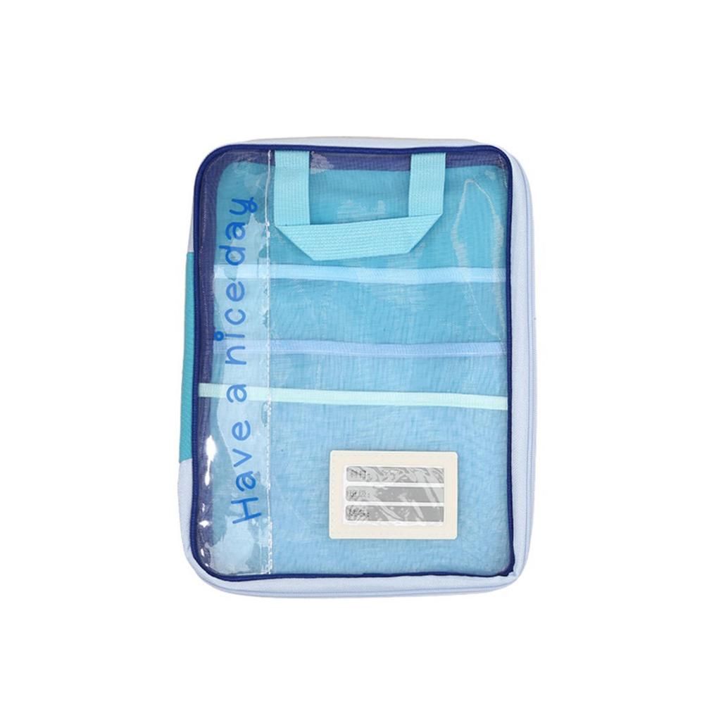 Large Capacity Waterproof Handheld Study Bag Elementary School Subject Test Paper Storage Bag Transparent Exam Pouch