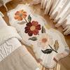 Weiche Bereichsmatte - Rutschfeste Rückseite, Maschinell gefertigte florale Bettvorlegematte für Schlafzimmer, Wohnzimmer, Flur, Waschküche - Leicht zu reinigende Heimdekorationsmatte