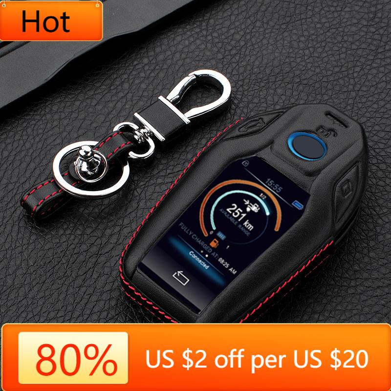 

Interior Mouldings Leather LCD Display Car Key Fob Case Cover For BMW 5 7 series G11 G12 G30 G31 G32 i8 I12 I15 G01 X3 G02 X4 G0