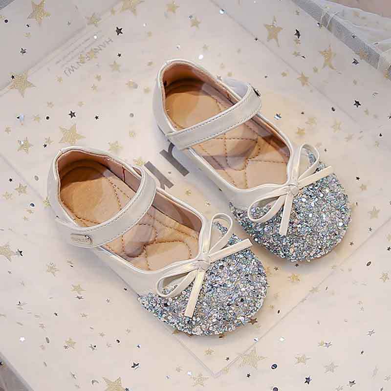 

Girls crystal shoes 2025 summer new cartoon princess shoes small leather shoes children s baby soft sole little princess shoes 21