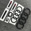 sjhy3 Q3 4Ring logo ABS Black Car Hood Front Grill Emblem Rear Trunk Badge Q3 Sticker Quarrto Sline Emblem For Q3 2013-2022