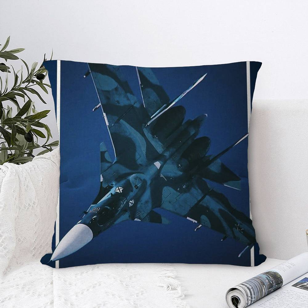 Modern Militärflygplans Kudde Gåva Hemmakontor Dekoration Sovrum Soffa Bil Kuddfodral Fodral 45x45