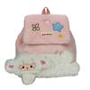 Cartoon Cute Pink Sheep Plush Backpack Large Capacity Soft Design Girls Teen