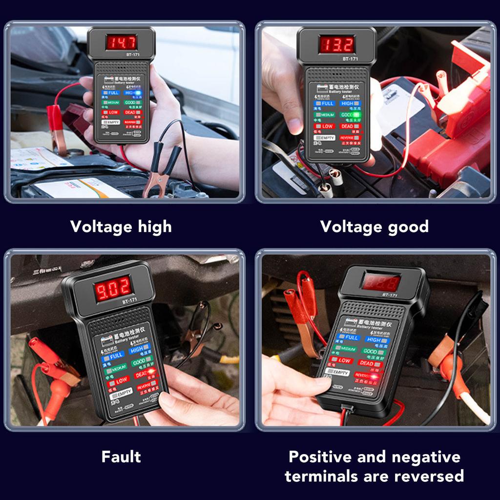 BT 171 Automotive Alternator Tester 12V Digital Auto Battery Analyzer for Truck Motorcycle SUV Boat