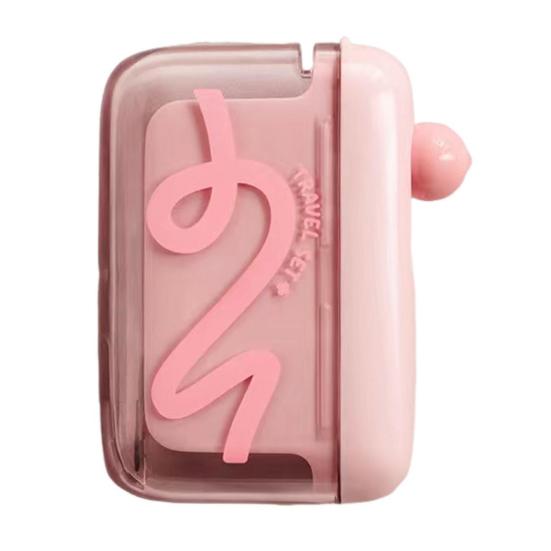 Portable Floss Pick Dispenser Automatic Pop-Up Dental Flosser Case Reusable Refillable Travel Floss Stick Holder Container Box