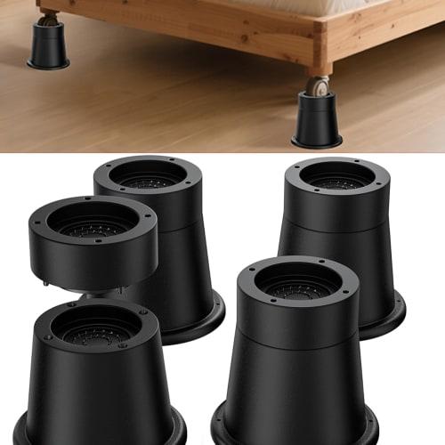 Kotatsu Raising Platform, Height Adjustable Extension Legs, Desk, Non-Slip, Raises Bed Height, Prevents Puddles, Stability (Black, 9.2cm)