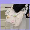 Cute Cartoon Nylon Shoulder Bag For Women And Men Large Capacity Lightweight Design