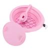 Ice Face Bowl with Breathing Tube Foldable Ergonomic 30 Degree Angle Facial Ice Bath Bowl Pink