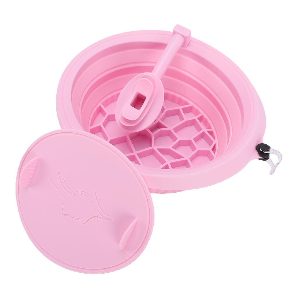 Ice Face Bowl with Breathing Tube Foldable Ergonomic 30 Degree Angle Facial Ice Bath Bowl Pink