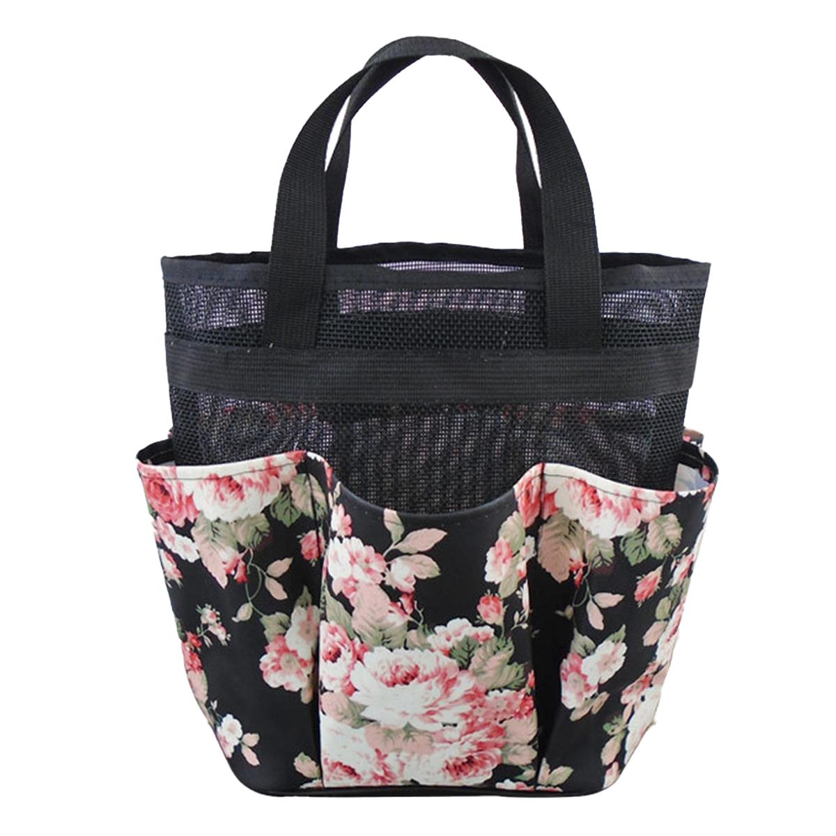 

Сетчатая сумка-тоут для душевой кабины, переносная корзина для душевой кабины с 6 карманами для хранения, быстросохнущий сетчатый подвесной органайзер, сумка-тоут, новая чёрный