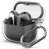 for Samsung Galaxy Buds 3 Pro & Buds 3 Case Cover Soft Silicone Protective Case Accessories with Carabiner for Men Women (Clear)