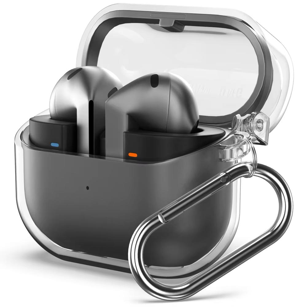 

for Samsung Galaxy Buds 3 Pro & Buds 3 Case Cover Soft Silicone Protective Case Accessories with Carabiner for Men Women (Clear) For Buds 3