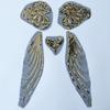 1 Set Gold Silver Sequin Lace Fabric Patch Organza Trim Embroidered Tassel Sequins Wing Patch Elegant Sequined Patch