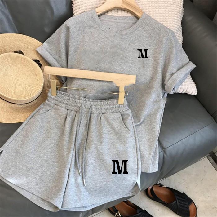 Korean Style Women's Summer Two-Piece Set: Loose Short Sleeve T-Shirt & Casual Sporty Shorts