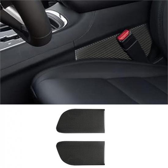 2Pcs Carbon Fiber Transmission Console Rear Side Cover Trim For Dodge Durango