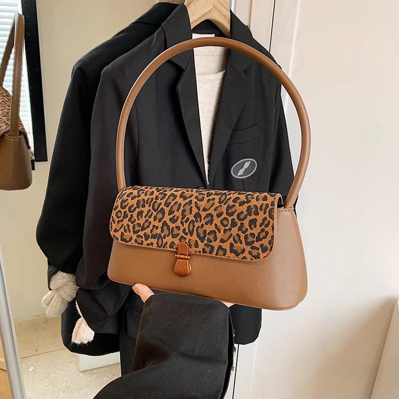 Premium baguette armpit bag women's autumn new super fire leopard print foreign style shoulder bag fashion temperament handbag