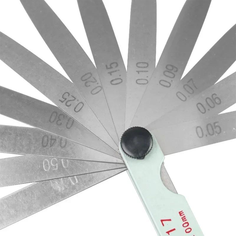 17 Blades Feeler Gauge Metric Gap Filler 0.02-1.00mm Gage Measurment Tool for Moto Engine Valve Adjustment Motorcycle Accessorie