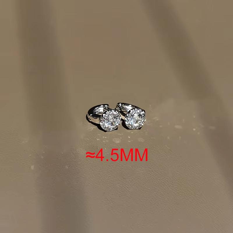 1 Pair Trendy Earring Jewelry Silver Round Zircon Earrings For Women Prevent Allergy Party Accessories Gift