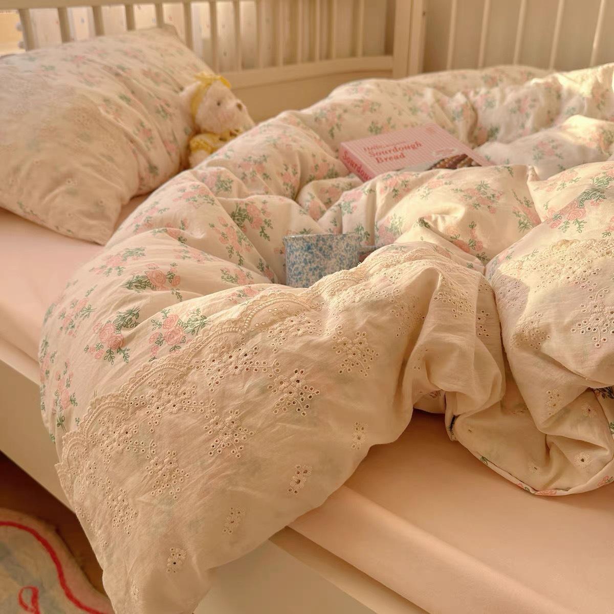 

Комплект постельного белья класса А из четырех предметов из чистого хлопка, хлопковый двухслойный пряжный пододеяльник, простыня, летняя шляпа для кровати, комплект простыней Flat Bed Sheet&200x230cm