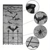 1pc Halloween Decoration Spider Witch Bat Skull Door Curtain Ghost Festival Black Lace Curtain Home Party Decoration