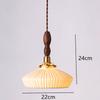 LED Retro E27 Kleine Pendelleuchte Wohnzimmer Schlafzimmer Nachttisch Pendelleuchte Keramik Messing American Nussbaum High-End Barleuchte