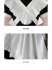 Japanisch inspiriertes Schwarz-Weißes Schuluniform-Maid-Kleid
