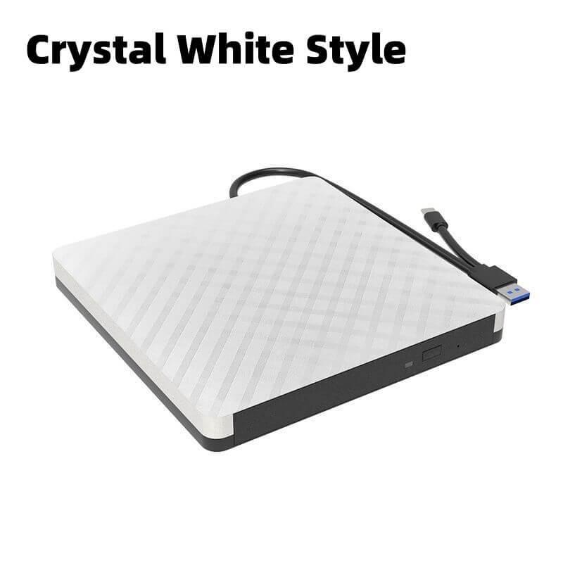 Portable External DVD/CD RW Drive Burner Writer (USB 3.0 and Type C + Type A) USB Mobile Optical Drive